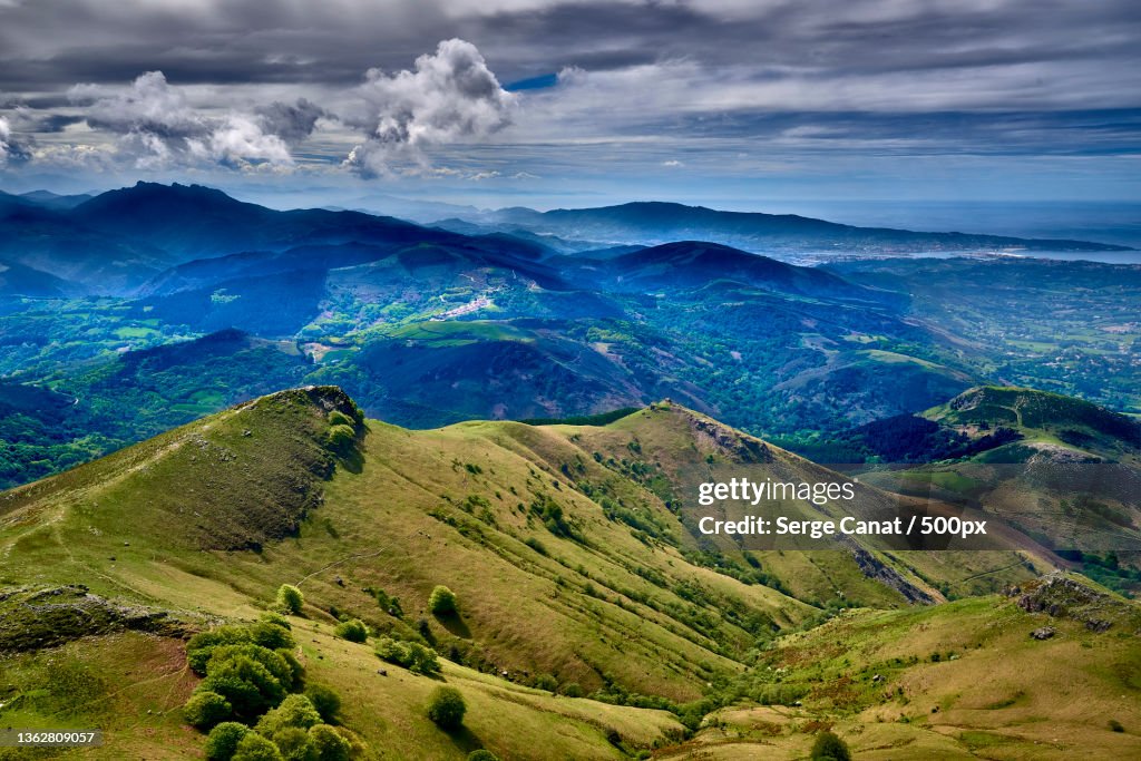 Aerial view of landscape against sky,Biarritz,France