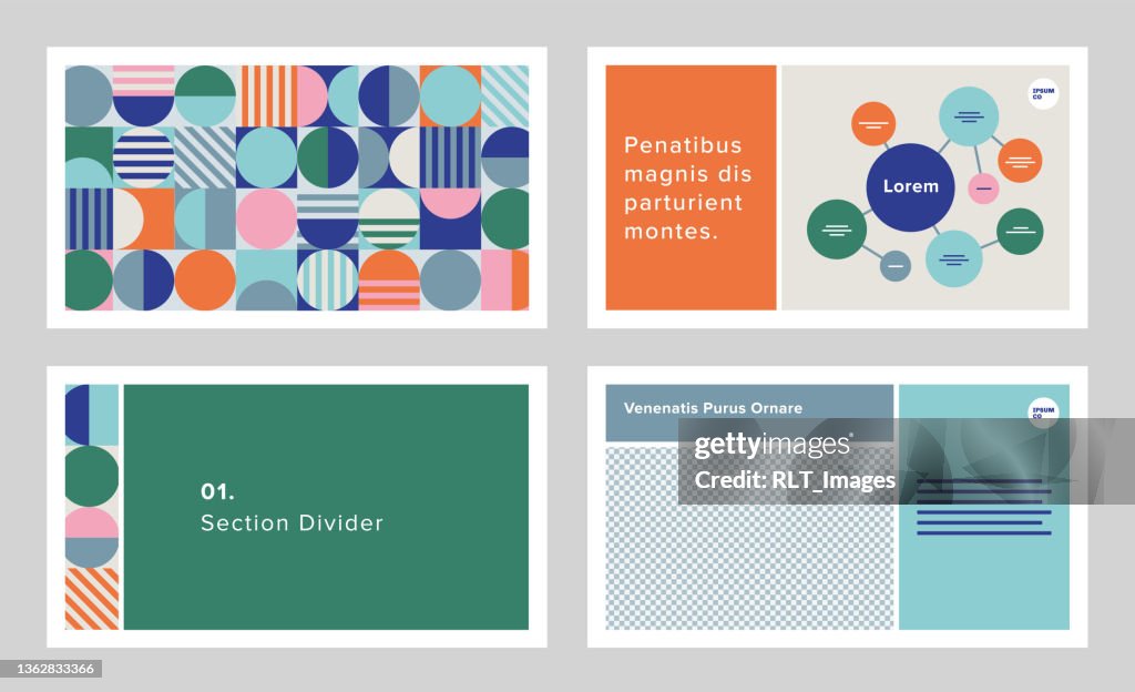 Modular Presentation Insert System Modular Presentation Design Template With Modern Geometric Graphics ...