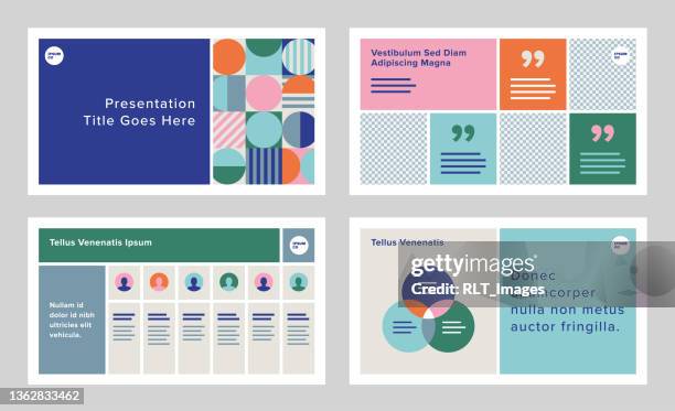 modular presentation design template with modern geometric graphics - design stock illustrations