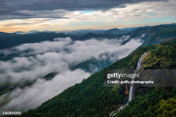 cloud bed waterfall at western ghats - kerala forest stock pictures, royalty-free photos & images