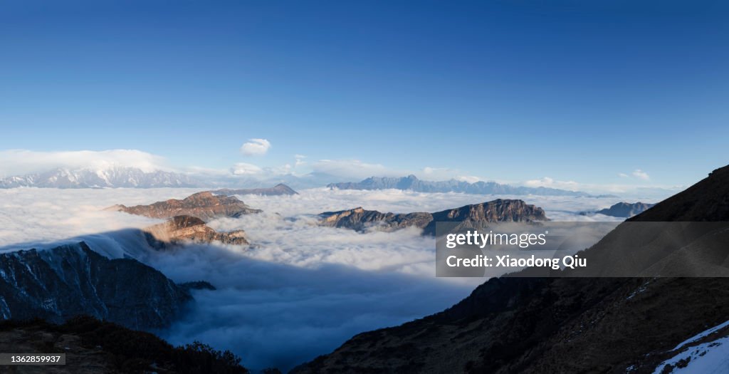 Sichuan Gongga Mountain At Dusk