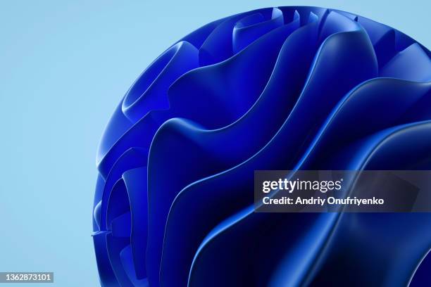 abstract turbulent sphere - blues development stock pictures, royalty-free photos & images