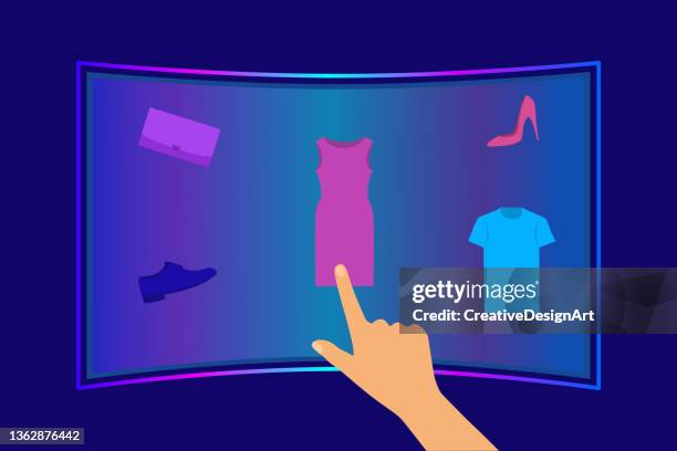 online shopping concept with metaverse technology. - augmented reality marketing stock illustrations