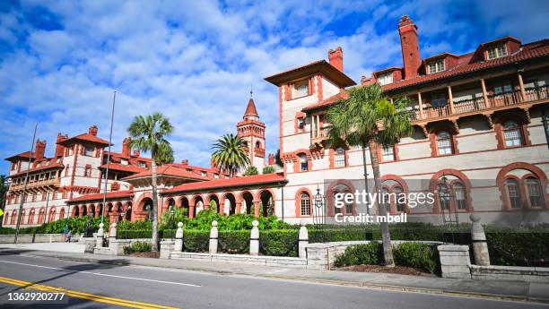 flager college (former ponce de leon hotel) in old town st augustine fl - saint augustine florida - fotografias e filmes do acervo