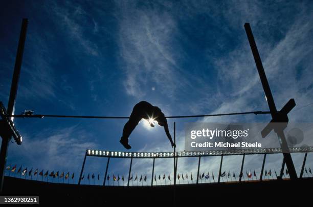Tatiana Grigorieva of Australia clears the bar during her jump in the Women's pole vault competition at the 8th IAAF World Championships in Athletics...