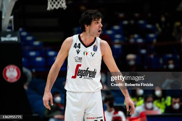 Milos Teodosic of Virtus Segafredo Bologna during the 2021/2022 Italian Basketball League LBA Lega Basket A Regular Season Round 13 match between AX...