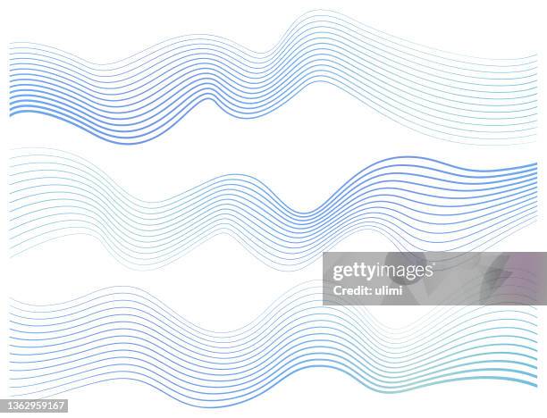 abstrakte gekrümmte linien - wave water stock-grafiken, -clipart, -cartoons und -symbole