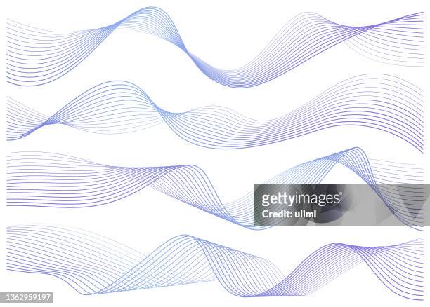 abstract graphic waves - in a row stock illustrations