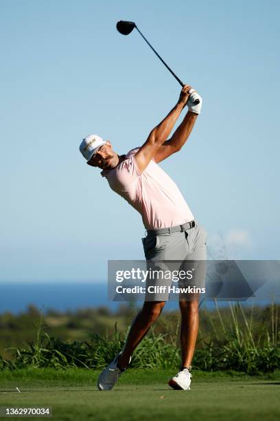 Erik van Rooyen of South Africa plays his shot from the 16th tee during the Pro-Am prior to the Sentry Tournament of Champions at the Plantation...