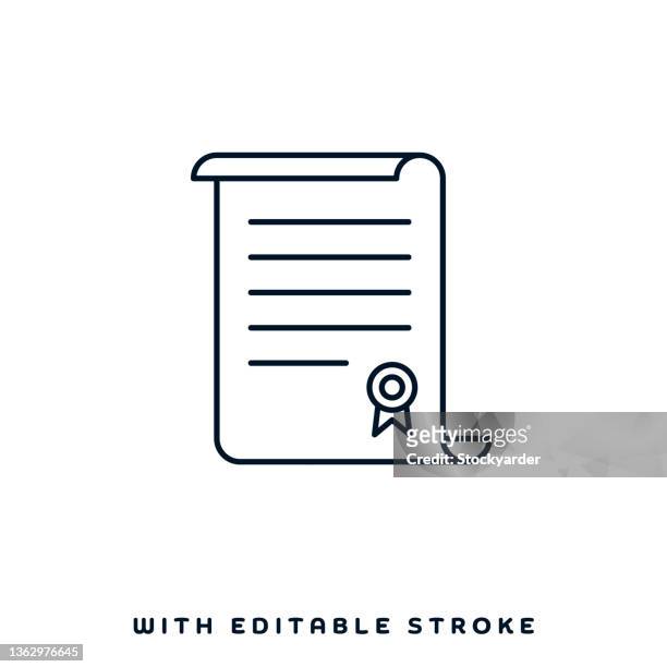 certificate authority vector icon design - government check stock illustrations