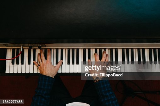 Pov view of a man playing piano Pov view of a man playing piano
