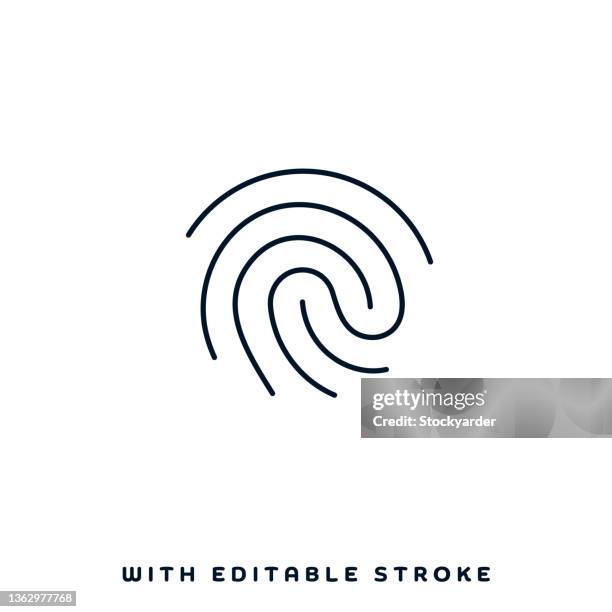 fingerprint impression vector icon design - digital fingerprint stock illustrations