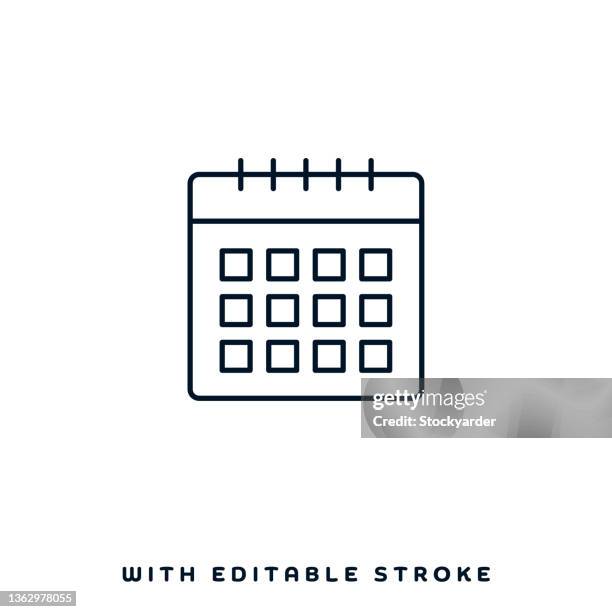 illustrations, cliparts, dessins animés et icônes de conception d’icônes vectorielles de contrôle de calendrier - calendrier