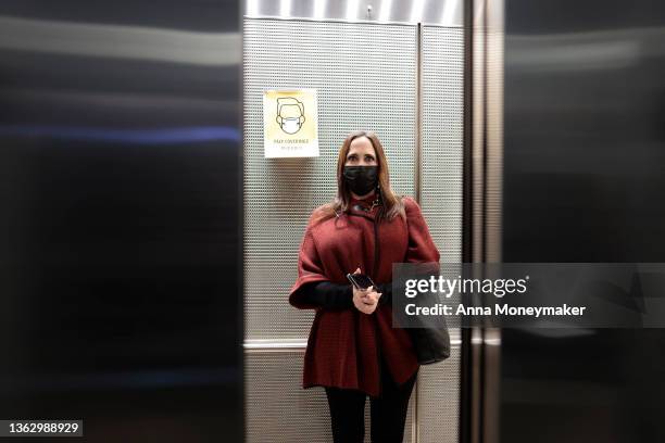 Elevator doors close as Stephanie Grisham, former Press Secretary for former President Donald Trump, arrives for a deposition meeting on Capitol Hill...