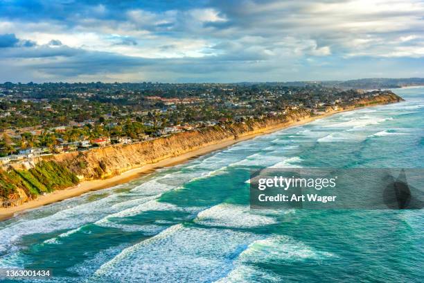 north county san diego coastal aerial - san diego california beach stock pictures, royalty-free photos & images