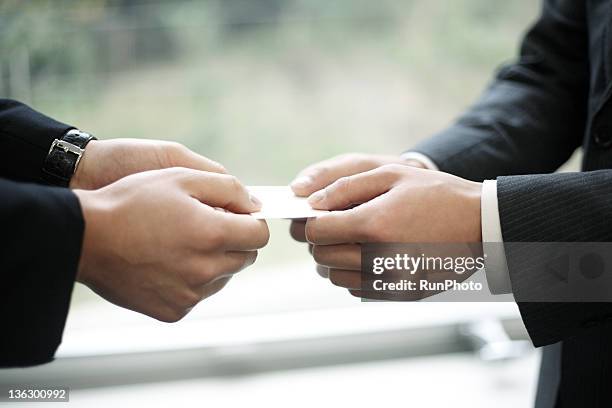 pexchange of business cards,hands close-u@ - business card stock pictures, royalty-free photos & images