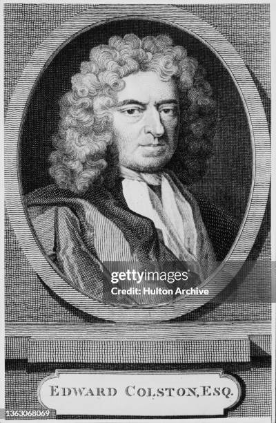English merchant, philanthropist and Tory Member of Parliament involved in the Atlantic slave trade Edward Colston , engraving James Tookey after...