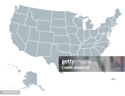 USA Map With Divided States On A Transparent Background USA Map With Divided States On A Transparent Background