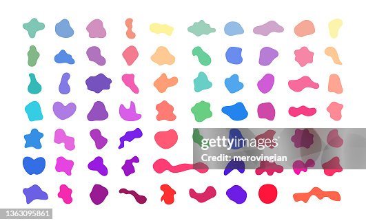 Irregular Random Shapes Abstract Blotch Inkblot And Pebble Silhouettes ...