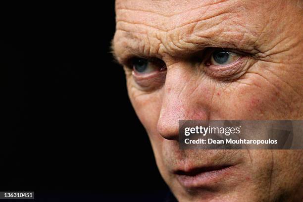 Everton Manager, David Moyes looks on during the Barclays Premier League match between West Bromwich Albion and Everton at The Hawthorns on January...