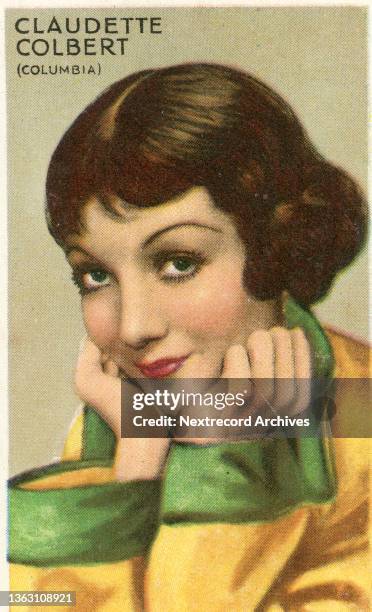 Collectible colorized tobacco card, 'Champions of Screen & Stage' series, published 1935 by Gallaher Ltd to promote Park Drive Cigarettes, depicting...