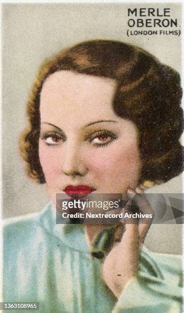 Collectible colorized tobacco card, 'Champions of Screen & Stage' series, published 1935 by Gallaher Ltd to promote Park Drive Cigarettes, depicting...