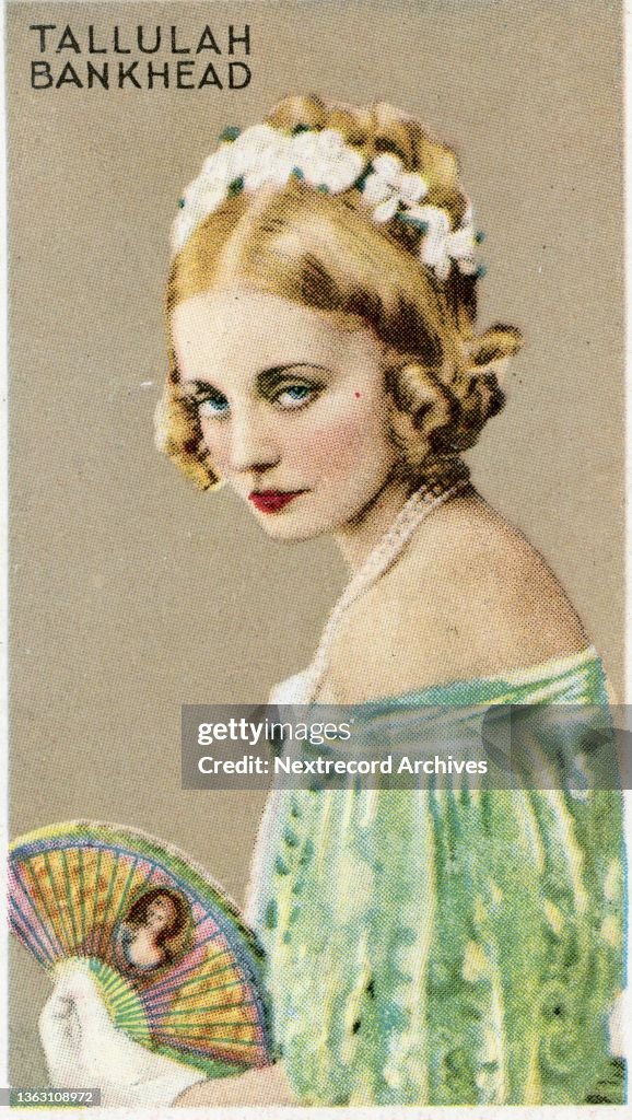 Tallulah Bankhead, Champions of Screen & Stage, collectible Gallaher cigarette card, 1935