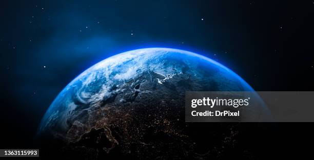 planet earth in space - planet earth stock pictures, royalty-free photos & images