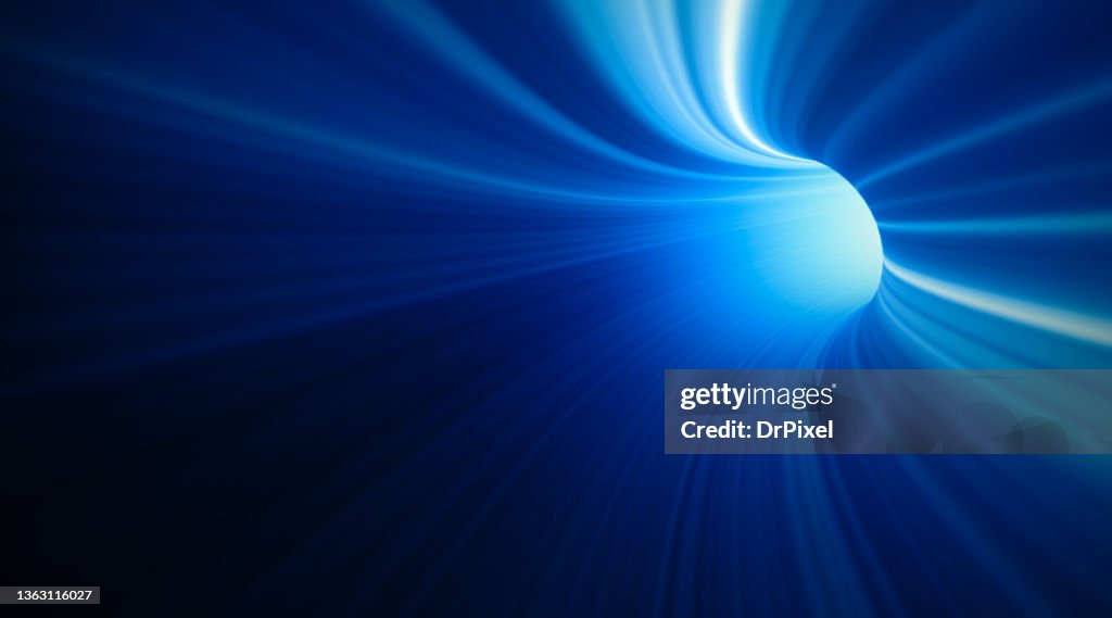 Abstract High Speed Wormhole Illuminated from Inside