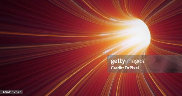 abstract hot light rays tunnel - red tube stock pictures, royalty-free photos & images