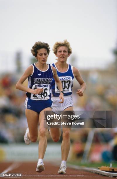 Monica Regonesi from Chile running in the Women's 3,000 metres race during the 4th IAAF World Cup in Athletics on 5th October 1985 at the Bruce...