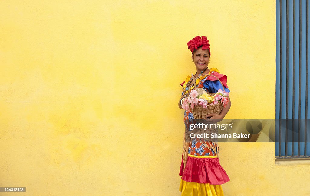 Cuban woman in colourful dress