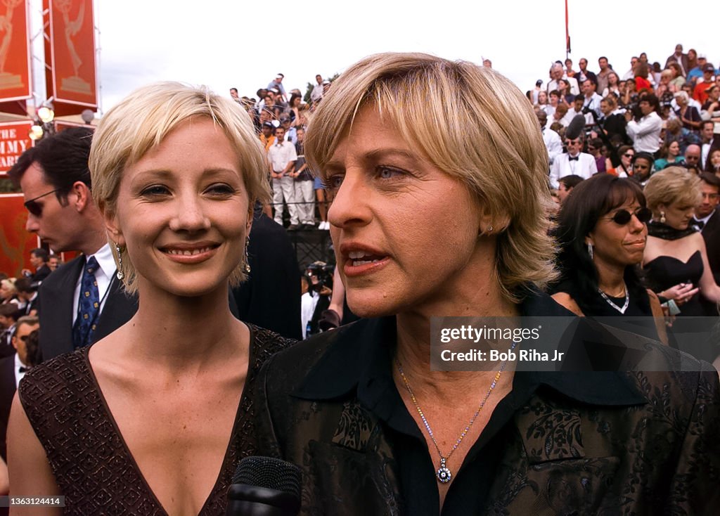 Ellen DeGeneres and Anne Heche at Emmy Awards Show 1997