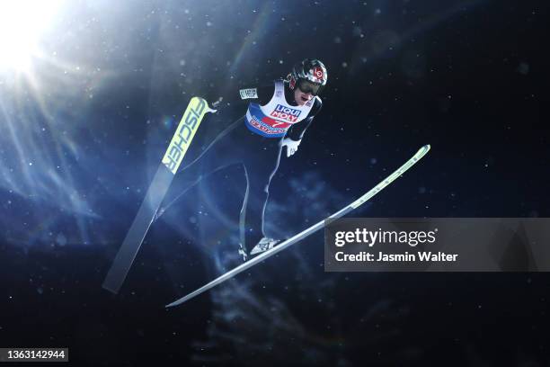 Robert Johansson of Norway competes during first round in the Individual HS142 at the Four Hills Tournament Men Bischofshofen at...