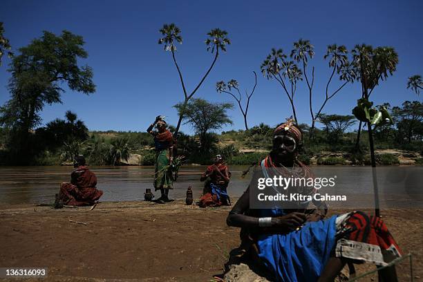 The feminist Umoja village in the Samburu region of northern Kenya in May 2008. Leader of the community is Rebecca Lolosoli. She has banded together...