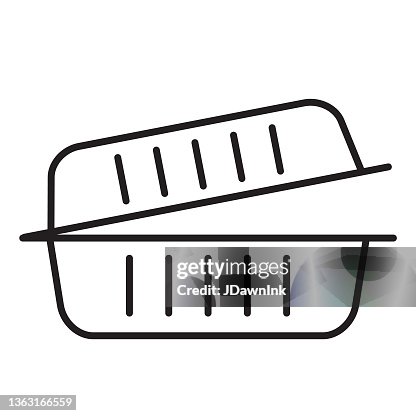 Take out container thin line Icon set - editable stroke Take out container thin line Icon set - editable stroke