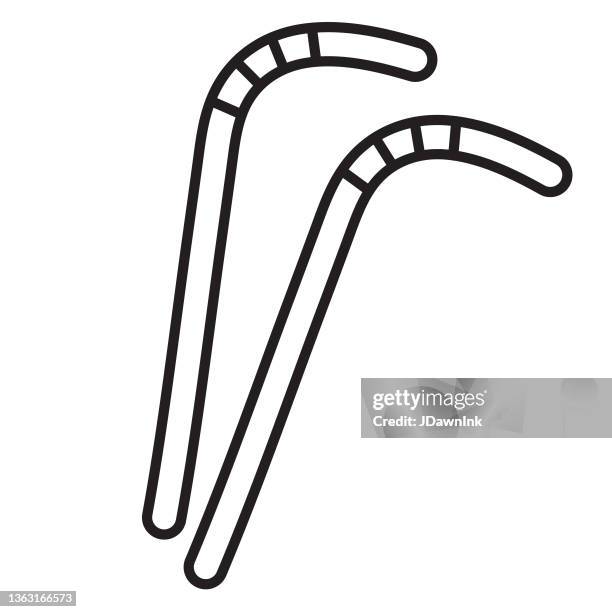 drinking straws thin line icon set - editable stroke - paper straw on white stock illustrations
