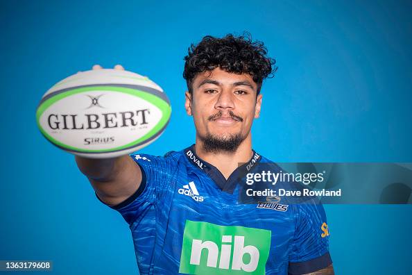 Rob Tanielu Tanielu Tele’a poses during the Blues Super Rugby 2022 headshots ...