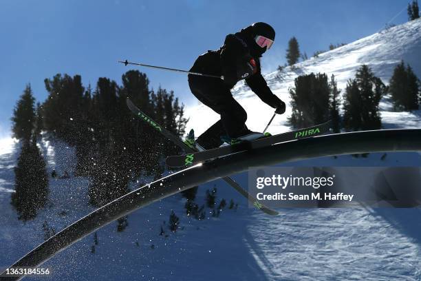Katie Summerhayes of Team Great Britain takes a run for the Women's Freeski Slopestyle competition at the Toyota U.S. Grand Prix at Mammoth Mountain...