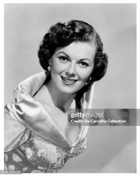 Actress Barbara Hale as 'Dr Helen Hunt' in a publicity shot from the movie 'Emergency Wedding' United States.