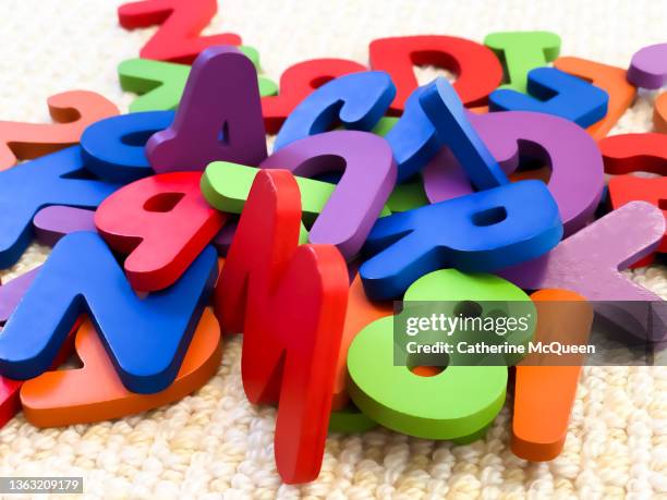 wooden alphabet & number scramble - knowledge is power stock pictures, royalty-free photos & images