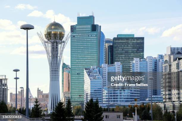 the modern centre of nur sultan (astana), kazakhstan - kazakhstan skyline stock pictures, royalty-free photos & images