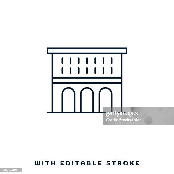 historic buildings vector icon design - historic building stock illustrations