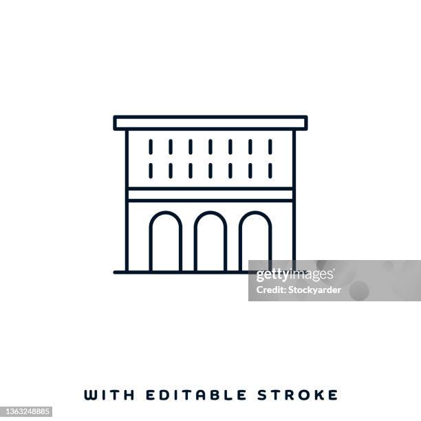 historic buildings vector icon design - heritage stock illustrations