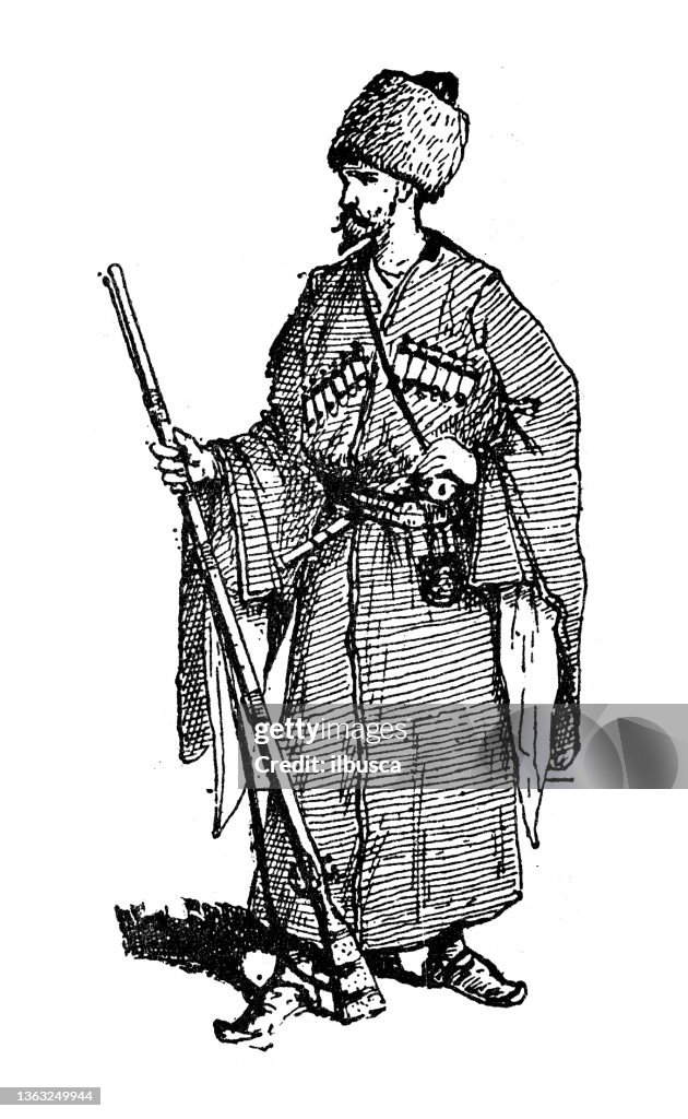 Antique illustration: Circassian man