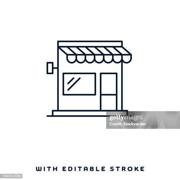 retail business vector icon design - store manager stock illustrations