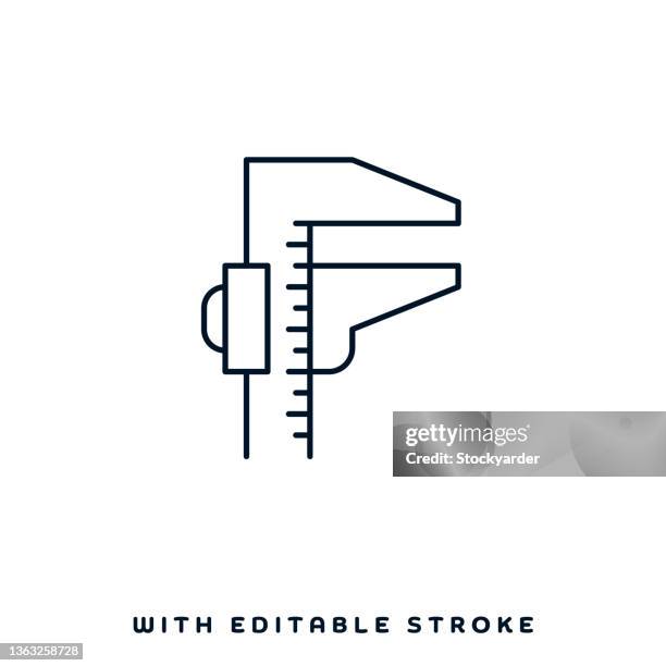 ilustraciones, imágenes clip art, dibujos animados e iconos de stock de diseño de iconos vectoriales de precisión de medición - calibrador