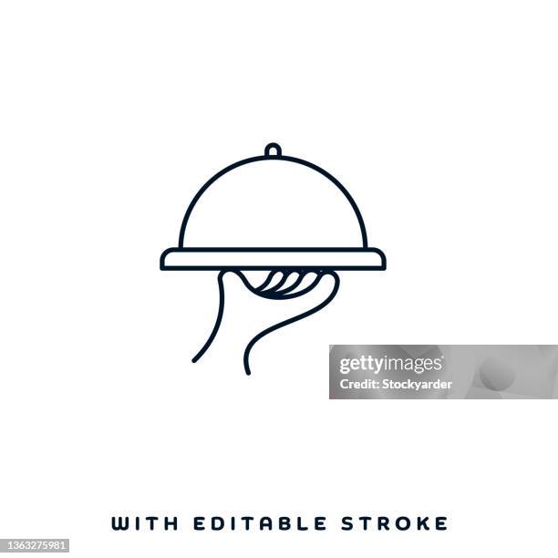 serving plate vector icon design - serving dish stock illustrations