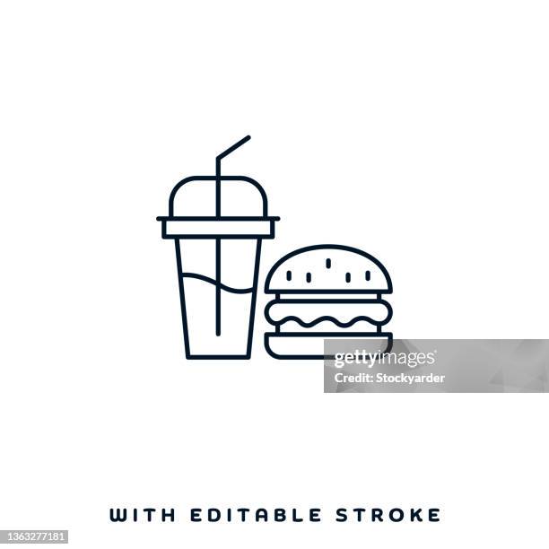 fast food ketten vektor icon design - burger stock-grafiken, -clipart, -cartoons und -symbole