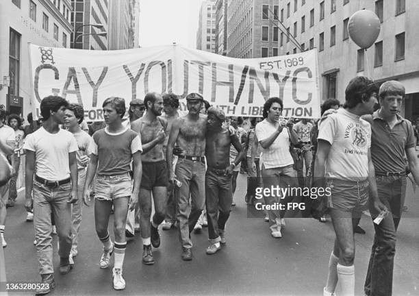 Gay Pride March on Fifth Avenue, New York City, USA, 28th June 1981.
